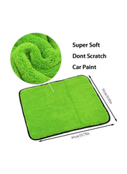 3-Piece Car Drying Microfiber Towel, Green