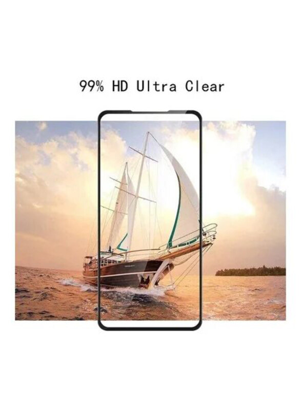 

ICS Oppo A92 Tempered Glass Screen Protector, Black/Clear