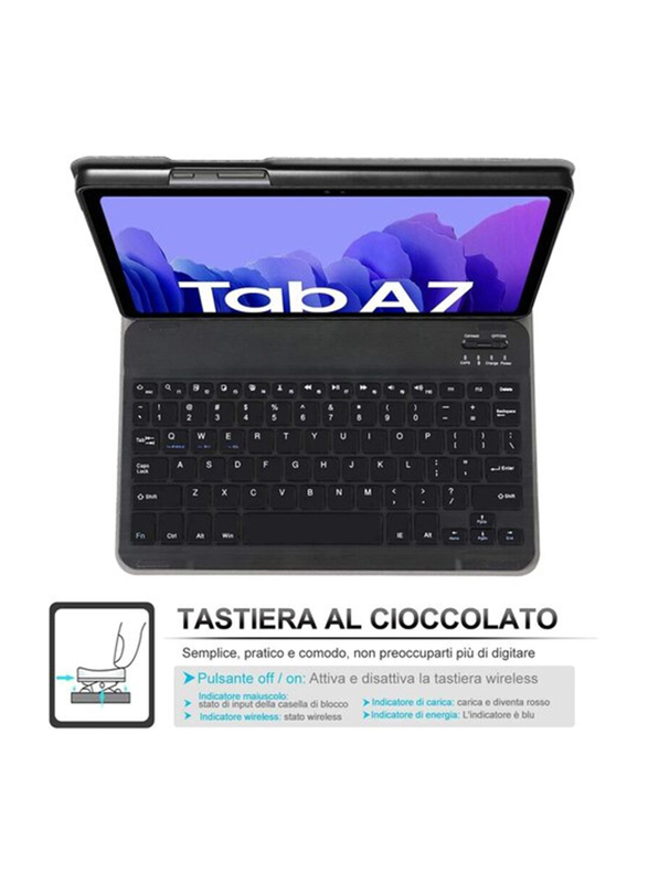 Ntech Detachable Wireless English Keyboard for Samsung Galaxy Tab A7 10.4" (2020) T505/T500, Black