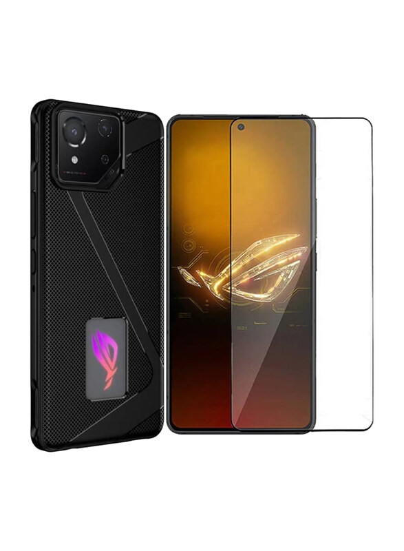 

Hyx Asus ROG Phone 8/ROG Phone 8 Pro Slim Shockproof TPU Mobile Phone Case Cover with Screen Protector, Black