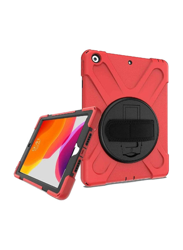 

Generic Apple iPad Pro 10.2-inch 2021 3 Layer Heavy Duty Rugged Shockproof Kickstand Tablet Case Cover, Red