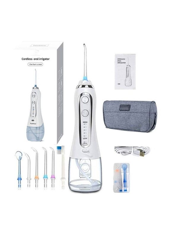 

Arabest Water Flosser Cordless Oral Irrigator Portable Rechargeable Dental Flossers with 5 Modes, White