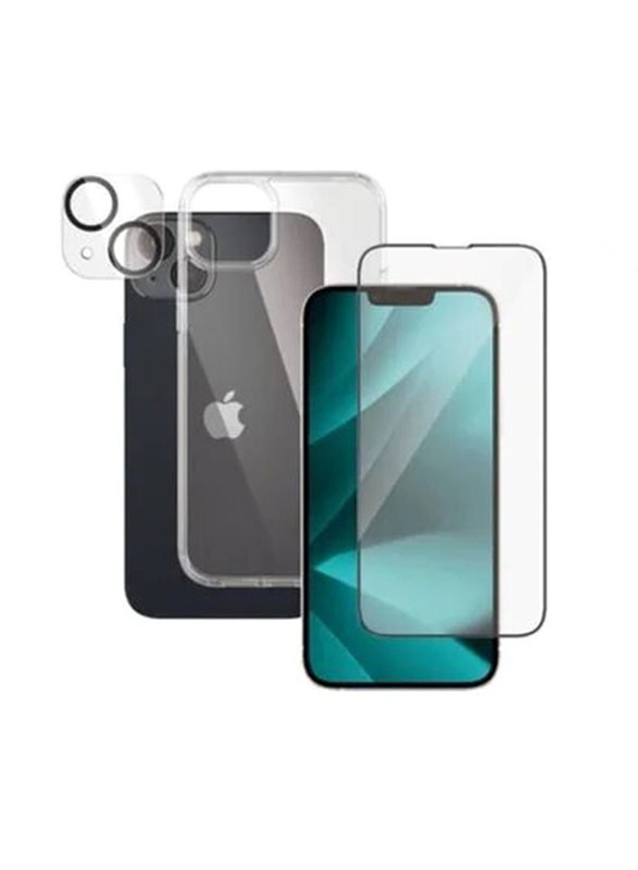 

Generic Apple iPhone 14 Tempered Glass Screen Protector With Clear Case And Camera Lens, 3 Pieces, Clear