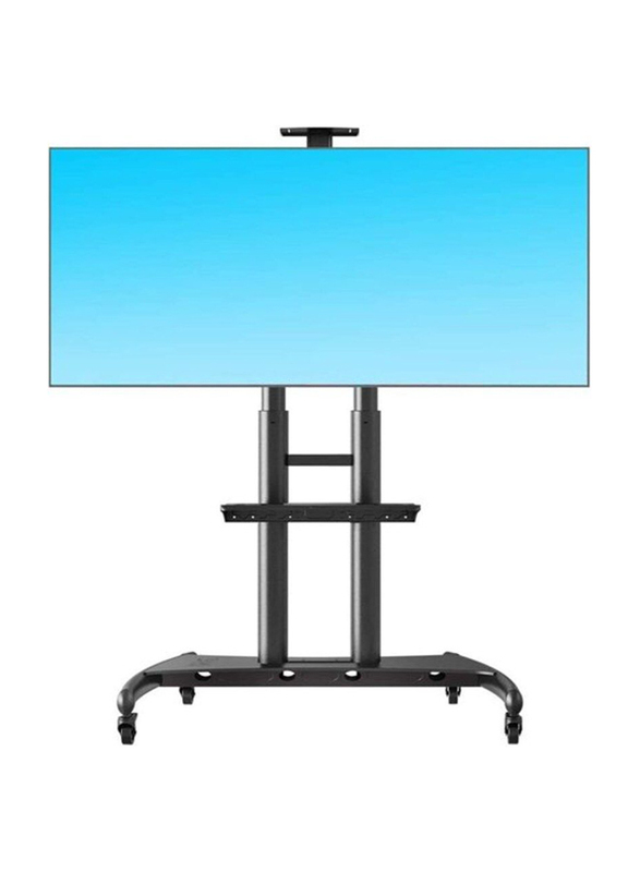 NB North Bayou Mobile TV Cart Stand with Wheels for 55 to 80 Inch TV's, Black