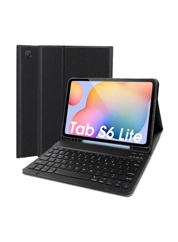 Wireless Bluetooth English Keyboard with Case Cover for Galaxy Tab S6 Lite, Black