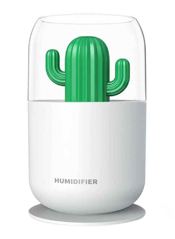 

Generic 300ml Cactus Cool Mist Desktop Humidifier Air Purifier, White