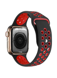 Sport Replacement Wrist Strap Band for Apple Watch 38/40mm, Black/Red
