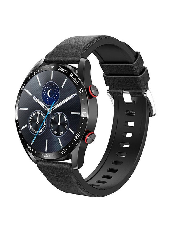 

Generic Bluetooth Voice Call HD Full Touching 46mm Screen Smartwatch with Smart Reminder Heart Rate Sleep Monitor IP67 Waterproof, Black