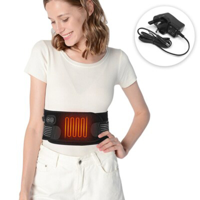 

Generic Heating Massage Waist Belt for Abdominal Back Pain Relief with UK/US/EU Adapter, One Size, Black