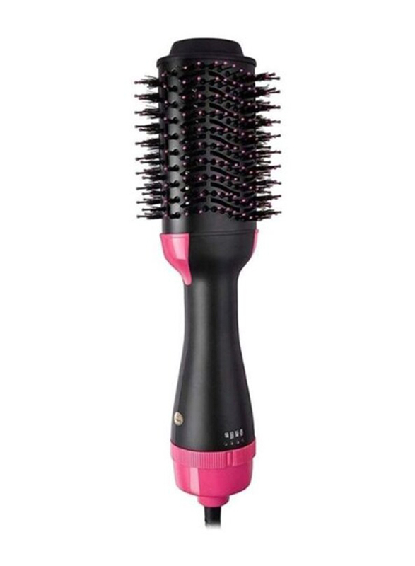 2-In-1 Hot Air Volumizer Hair Brush, Black/Pink