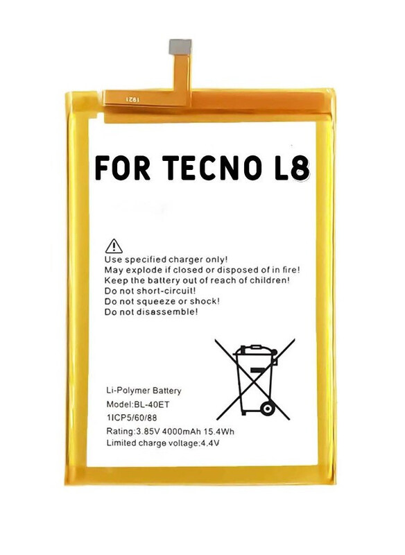 

Hyx Tecno L8 Replacement High Quality Original Battery, White/Yellow