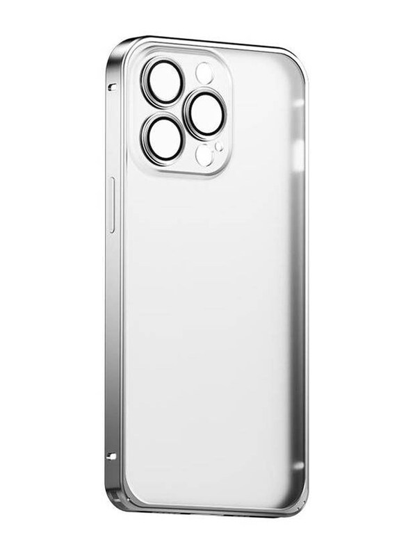 

Generic Apple iPhone 13 Pro Max 2-in-1 Camera Protection Anti-drop Matte Translucent Shell Aluminium Alloy Frame Anti-Fall Mobile Phone Case Cover, Clear