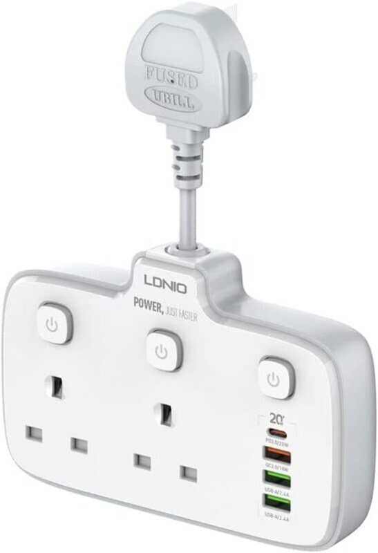 Ldnio SC2413 Universal Power Strip USB Outlet with 4 USB Port, White