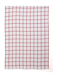 Dream Decor 2-Piece Kitchen Towel, White/Red