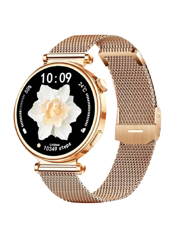 

Lw New Design Super AMOLED Bluetooth Calling Smartwatch for iPhone Android, Rose Gold