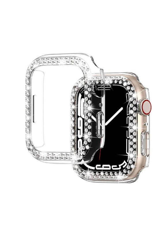 

Generic Diamond Cover Guard Shockproof Frame for Apple Watch 41mm, Clear