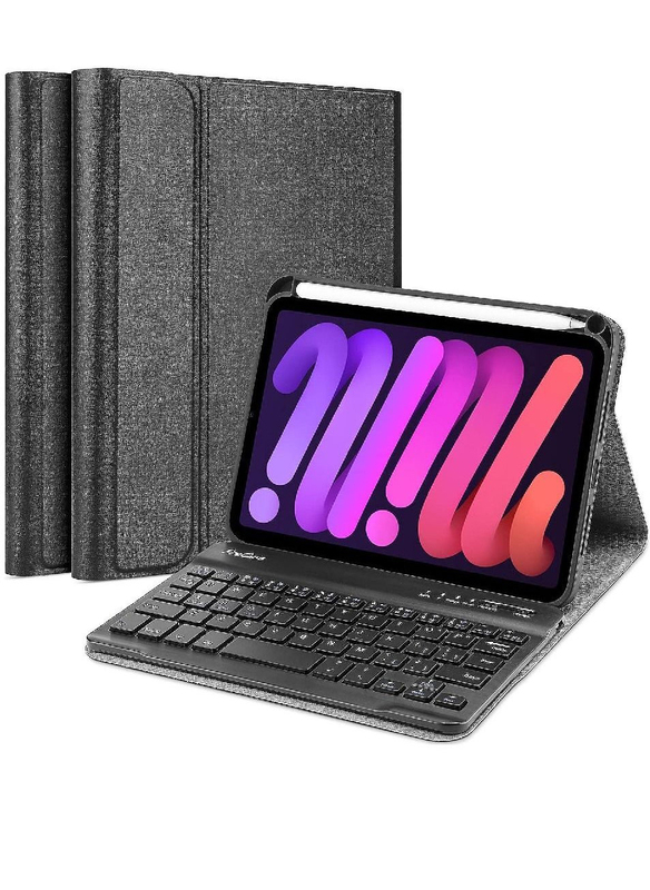 

Dux Ducis Protective Detachable Wireless English Keyboard Cover with Pencil Holder, Black