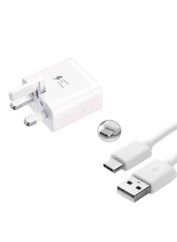 3-Pin Charging Adapter For Samsung Note 8/Note 9/S8/S8+/S9/S9+/S10/S10+ With Type-C Charging Data Cable White