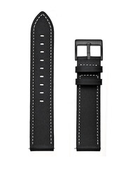 Ics Replacement Leather Sewing Thread Band for Xiaomi Watch S1 Active, Black