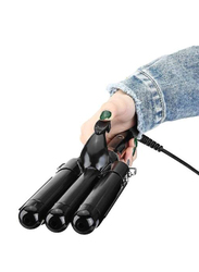 Arabest Electric Ceramic 3 Barrel Big Wave Professional Hair Curling Iron Styling Tools, Black