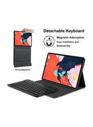 Detachable Bluetooth English Keyboard with Case Cover for Apple Pro 11-Inch 2018, Black