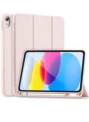 Protective Soft TPU Smart Trifold Stand with Pencil Holder Case Cover For iPad Pro 12.9 Inch (2022/2021/2020) Blue