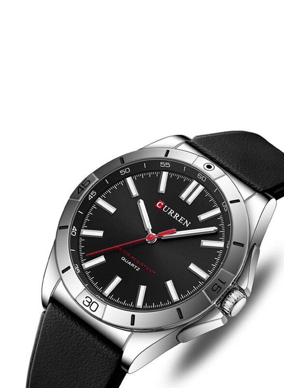 

Curren Analog Watch for Men with Silicone Band, Water Resistant, 2023, Black