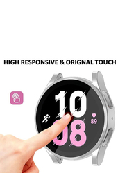 ZooMee Samsung Galaxy Watch 4 44mm Protective Ultra Thin Soft TPU Shockproof Case Cover, Silver