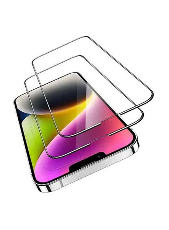 

Generic Apple iPhone 14 9D Full Coverage Anti-Scratch Tempered Glass Screen Protector, 2 Pieces, Clear