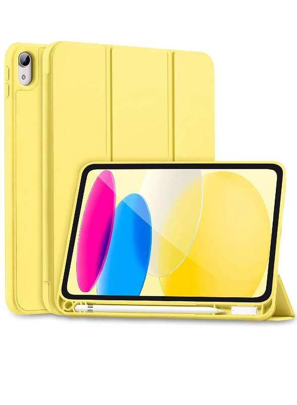 

Dux Ducis Slim Soft Silicone Smart Trifold Stand Protective Case Cover For Apple iPad 5th / 6th Generation 9.7 Inch 2018 / 2017 Yellow