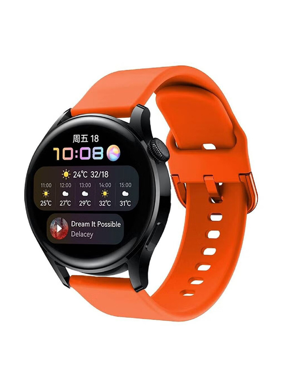 Replacement Soft Silicone Strap for Huawei Watch 3, Orange