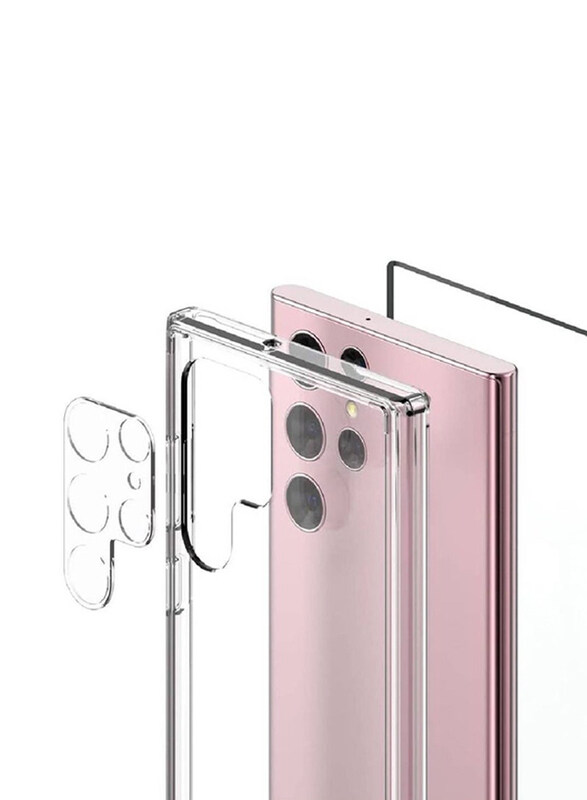 

Generic Samsung Galaxy S22 Ultra All-in-one Case Screen Protector Anti-Yellowing Mobile Phone Back Case Cover, Clear