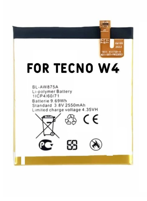 

Hyx Tecno W4 Replacement High Quality Original Battery, White