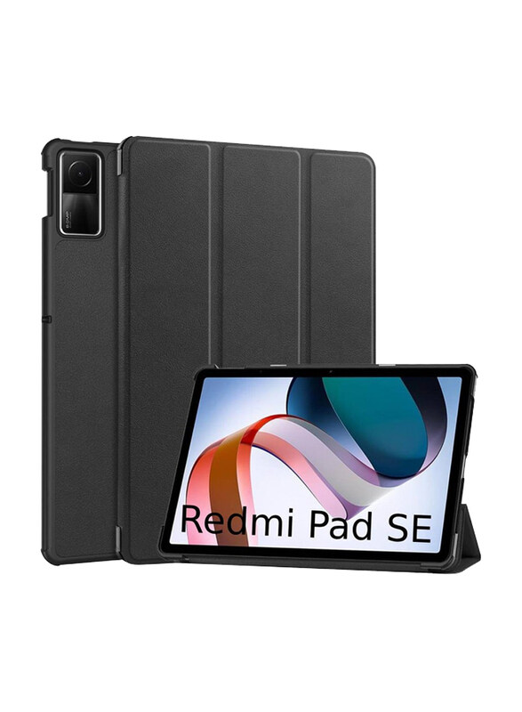 

Generic Xiaomi Redmi Pad SE 11 inch (2023) Tri fold Slim Lightweight Hard Shell Smart Protective Tablet Case Cover with Multi-Angle Stand, Black