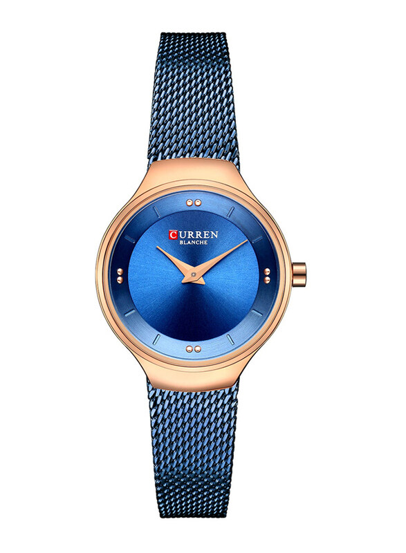 

Curren Analog Watch for Women with Stainless Steel Band, Water Resistant, 9028, Blue