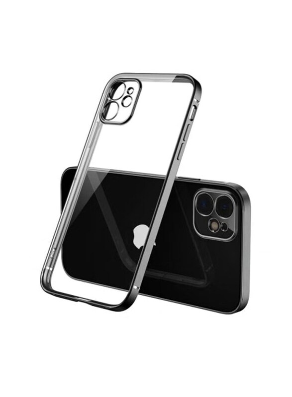 

Generic Apple iPhone 12/12 Pro Camera Protection Anti-drop Matte Translucent Shell Aluminium Alloy Frame Anti-Fall Mobile Phone Back Case Cover, Black