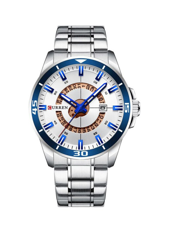

Curren Analog Watch for Men with Stainless Steel Band, 4339, Silver