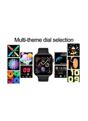 Silicone Touch Screen Full Square with Health Tracker Smartwatch, Black