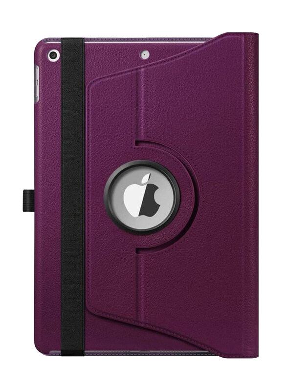 Apple iPad 10.5 inch Leather 360 Degree Rotating Stand Folio Tablet Case Cover, Purple