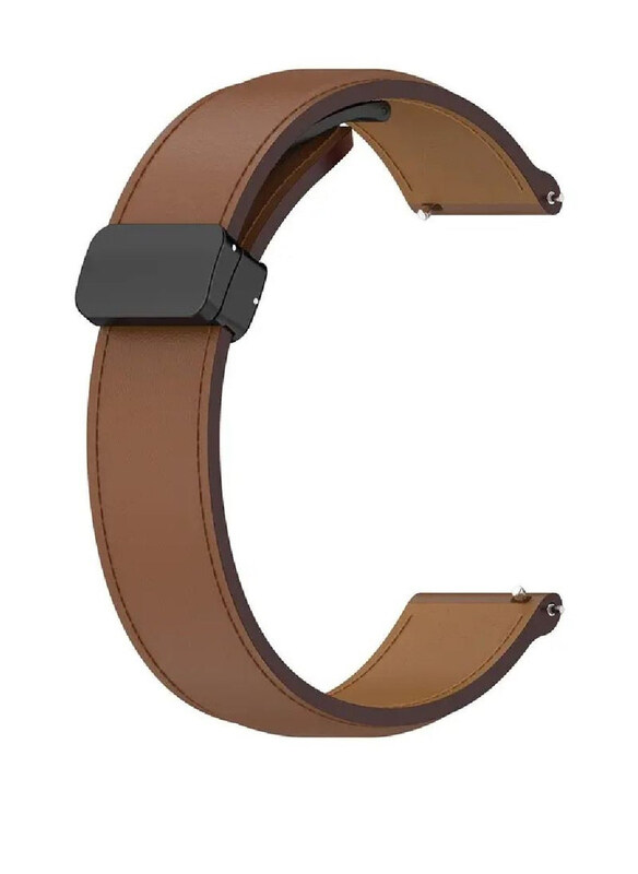 

Perfii Genuine Cow Leather Band 22mm Folding Buckle Wristband for Xiaomi Watch S1/S2/S1 Active/S1 Pro, Brown