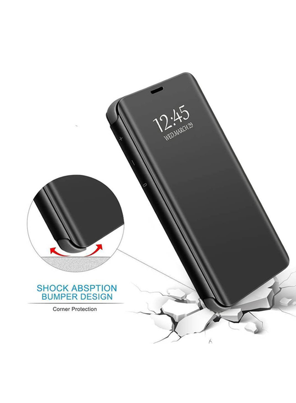 Samsung Galaxy S21 View Mirror Mobile Phone Flip Case Cover, Black