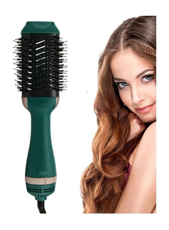 Arabest Professional Hot Air Styler One Step Hair Dryer & Volumizer Hair Straightener Brush, Green/Black