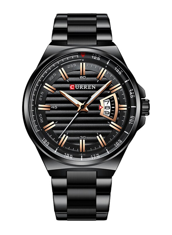 

Curren Analog Watch for Men with Stainless Steel Band, Water Resistant, 8375-3, Black-Black