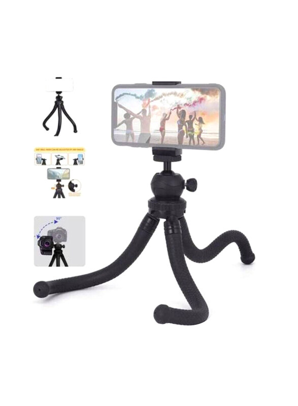 

Generic Adjustable Flexible Tripod Stand for Camera & Mobile Phone, Black