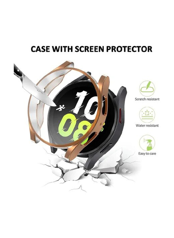 ZOOMEE Protective Ultra Thin Soft TPU Shockproof Case Cover for Samsung Galaxy Watch 4, 40mm, Rose Gold/Clear