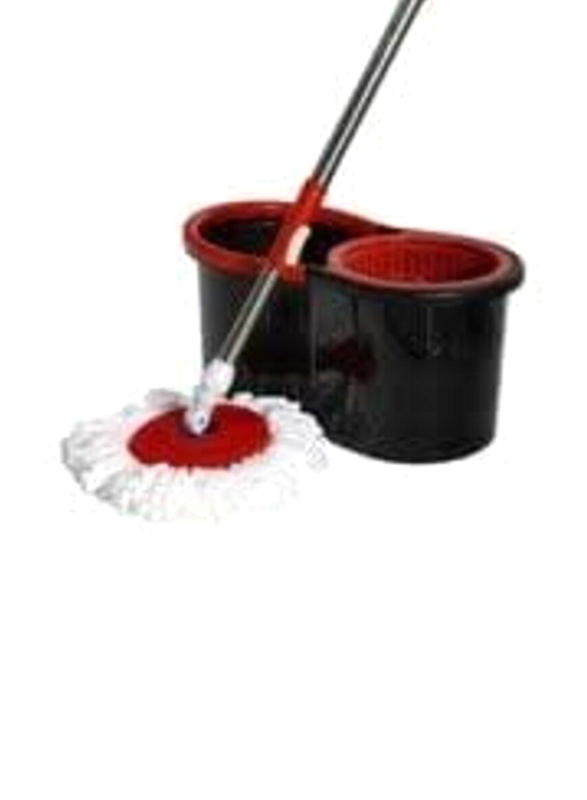 Abbasali 360 Degree Rotate Spin Mop Set, Black/Red