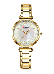 Curren Analog Watch for Women with Stainless Steel Band, Water Resistant, J-4802G, Gold-Silver