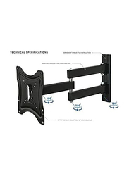 Heavy Duty Single Arm 180 Degree Rotation LED Wall Bracket Holder Full Motion TV Mount for 19-43 Inch, SG-814, Black