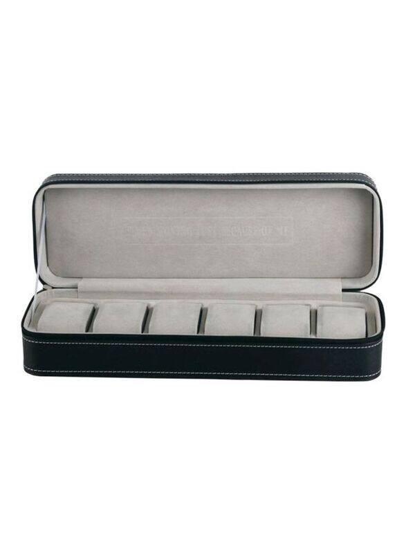 

Generic 6-Grid Watch Storage Box, Black