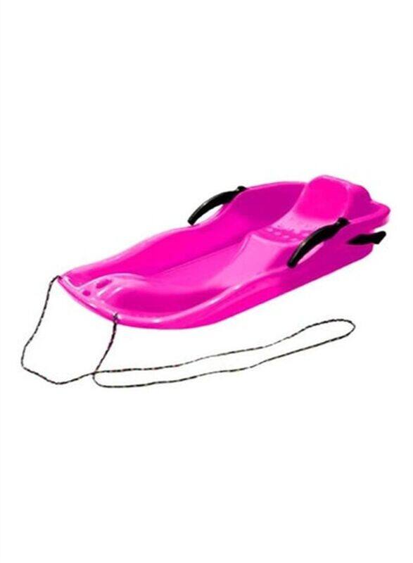 

Blooming Time Portable Snow Sled Sand Grass Skiing with Pull Rope, Pink